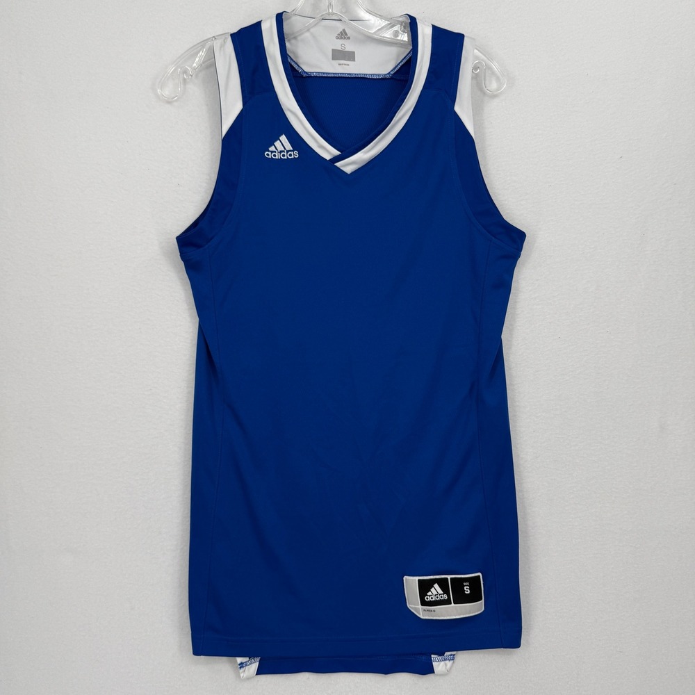 Adidas Crazy Explosive Basketball Jersey Mens Small Blue White V-Neck BQ7780